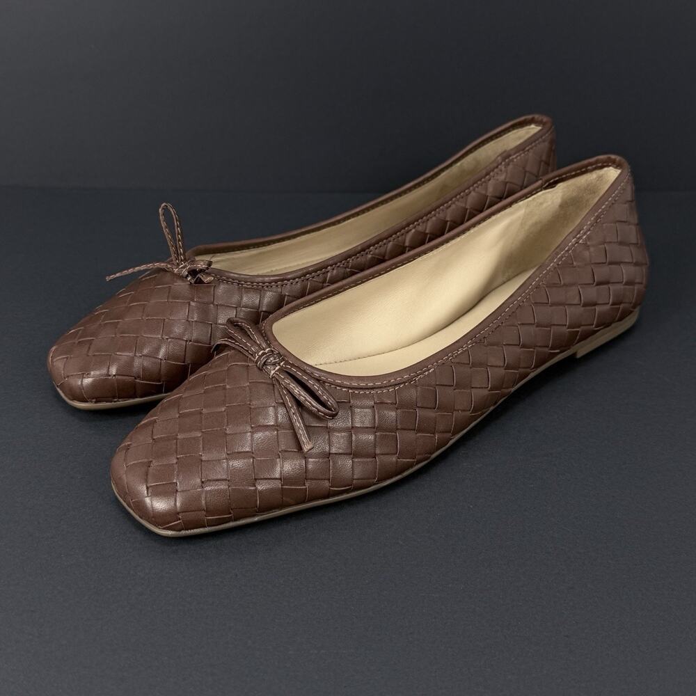 Bernardo Women’s 10M Gwynn Leather Ballet Flats Brown Slip On NWOB Dress Shoes